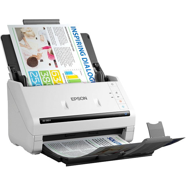 Epson Epson DS-530 II - Escáner de documentos - hasta 35 ppm/70 ipm1, impresión a doble cara en 1 pasada - ADF 50 páginas - 600dpi - 27g/m2-413g/m2 - TWAIN / ISIS - Ciclo de trabajo diario 4,000 páginas - USB 3.0 - Windows / macOS - 1 año de garantía B11B261202