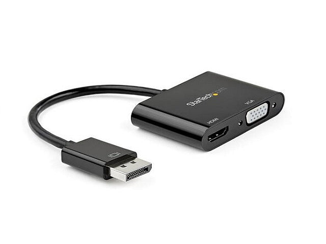 StarTech.com StarTech.com Adaptador DisplayPort a HDMI VGA - Dongle Convertidor DisplayPort 1.2 HBR2 a HDMI 2.0 (4K 60Hz) o VGA 1080p - Adaptador DP a Monitor HDMI o VGA - Adaptador de Vídeo Digital (DP2VGAHD20) - Adaptador de vídeo - DisplayPort macho a HD-15 (VGA), HDMI hembra - 23.2 cm - negro - compatibilidad con 4K DP2VGAHD20