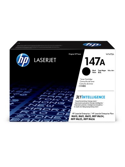HP HP 147A - Negro - original - LaserJet - cartucho de tóner (W1470A) - para LaserJet Enterprise MFP M634; LaserJet Enterprise Flow MFP M634, MFP M635, MFP M636 W1470A