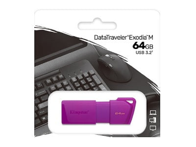 Kingston Kingston - USB flash drive - 64 GB - USB 3.2 Gen 1 - NEON Purple KC-U2L64-7LP