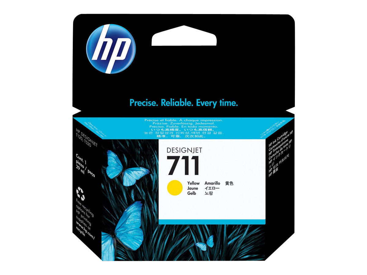 HP HP 711 - 29 ml - amarillo - original - DesignJet - cartucho de tinta - para DesignJet T100, T120, T120 ePrinter, T125, T130, T520, T520 ePrinter, T525, T530 CZ132A