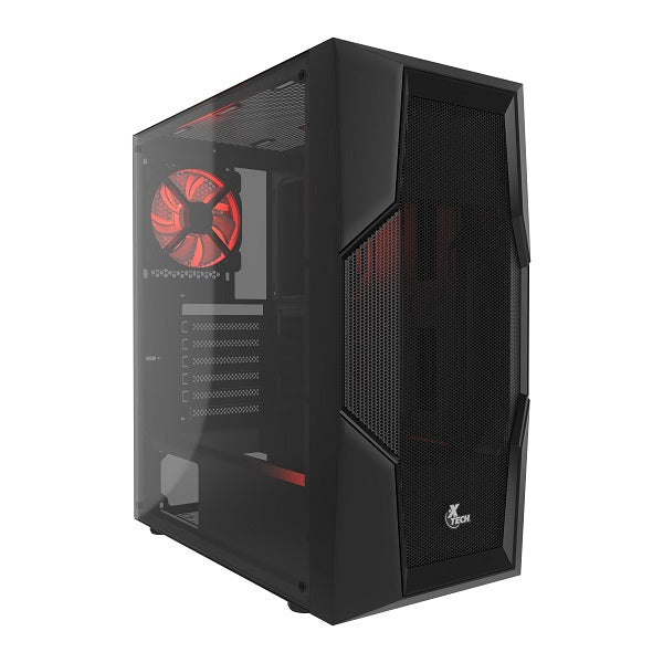 Xtech Xtech Gaming Series PHOBOS - Mid tower - ATX - panel lateral con ventana (cristal templado) - sin fuente de alimentación (ATX) - negro - USB/Audio XT-GMR4