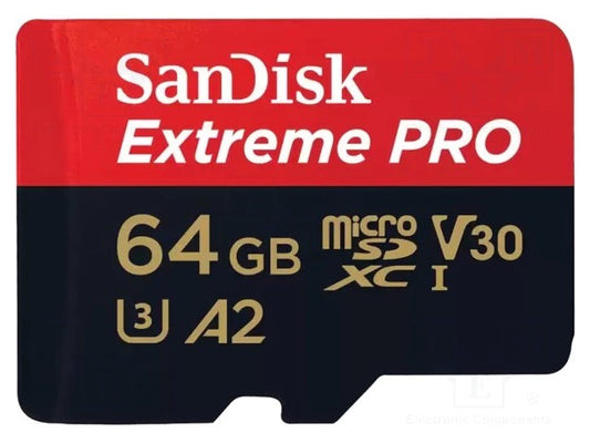 SanDisk SanDisk Extreme Pro - Tarjeta de memoria flash (adaptador microSDXC a SD Incluido) - 64 GB - A2 / Video Class V30 / UHS-I U3 / Class10 - microSDXC UHS-I SDSQXCU-064G-GN6MA