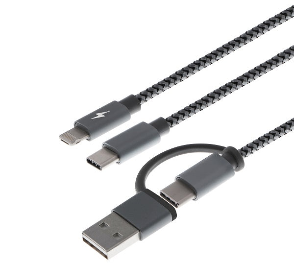 Xtech Xtech - USB cable - USB Type A or C - Micro USB or Lightning and USB type C - 1.2 m - only chargingXTC-560 XTC-560
