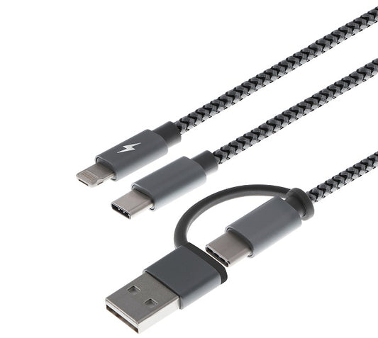 Xtech Xtech - USB cable - USB Type A or C - Micro USB or Lightning and USB type C - 1.2 m - only chargingXTC-560 XTC-560