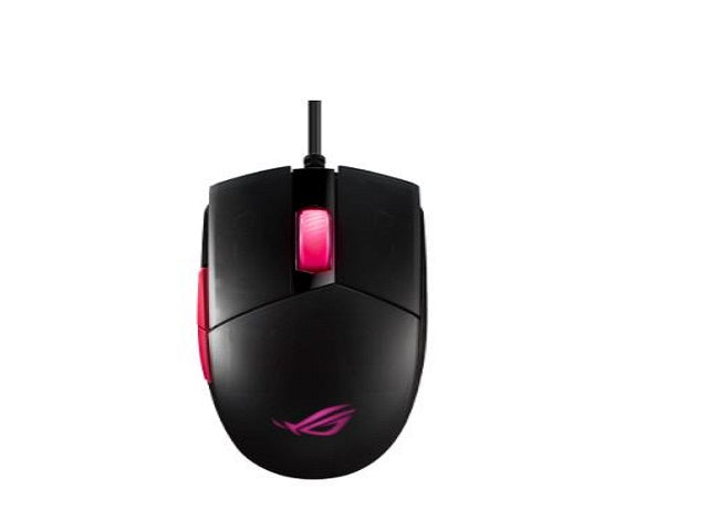 ASUS ASUS ROG Strix Impact II Electro Punk - Ratón - ergonómico - diestro y zurdo - óptico - 5 botones - cableado - USB - negro, rosa P512ROGSTRIXIMPACTIIEP