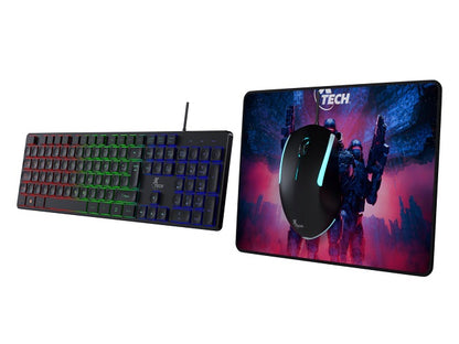 Xtech Xtech - Keyboard, mouse and mouse pad - Wired - Spanish - USB - Black - Gaming XTK-535S XTK-535S