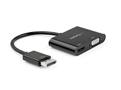 StarTech.com StarTech.com Adaptador DisplayPort a HDMI VGA - Dongle Convertidor DisplayPort 1.2 HBR2 a HDMI 2.0 (4K 60Hz) o VGA 1080p - Adaptador DP a Monitor HDMI o VGA - Adaptador de Vídeo Digital (DP2VGAHD20) - Adaptador de vídeo - DisplayPort macho a HD-15 (VGA), HDMI hembra - 23.2 cm - negro - compatibilidad con 4K DP2VGAHD20