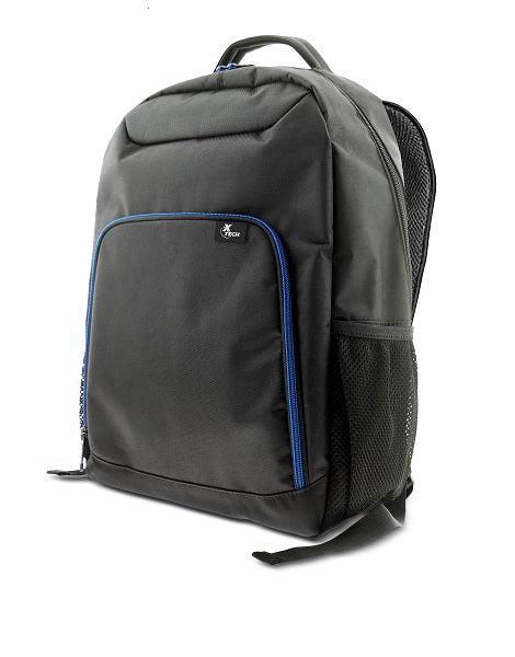 Xtech Xtech XTB-211 Mochila para laptop- 15.6" -  Poliéster -  Color Negro con detalles en azul - Bolsillo frontal para accesorios con organizador interior - Bolsillo de malla laterales XTB-211
