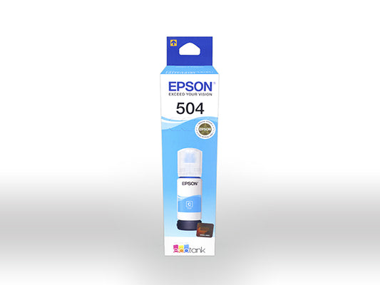 Epson Epson 504 - 70 ml - cián - original - recarga de tinta - para EcoTank L4150, L4260, L6161, L6171, L6191, L6270 T504220-AL