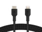 Belkin Belkin BoostCharge - Cable Lightning - 24 pin USB-C macho a Lightning macho - 1 m - negro - suministro de potencia USB (18W) CAA004bt1MBK