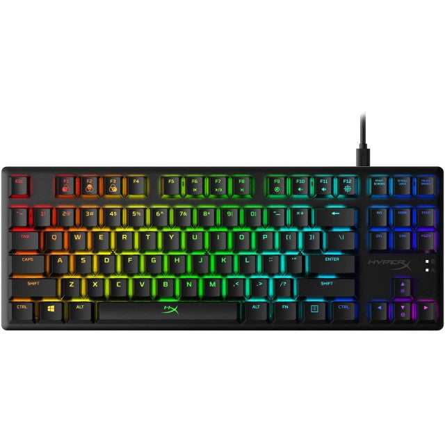 HyperX HyperX Alloy Origins Core - Teclado - retroiluminación - USB-C - QWERTY - EE. UU. - interruptor: HyperX Red - negro 4P5P3AA#ABA