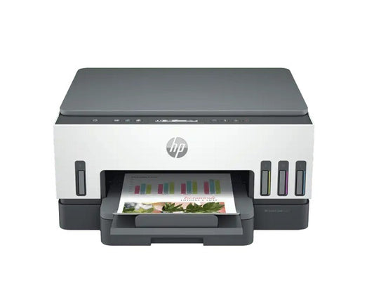 HP HP Smart Tank 720 All-in-One - Impresora multifunción - color - chorro de tinta - rellenable - Letter A (216 x 279 mm)/A4 (210 x 297 mm) (original) - A4/Legal (material) - hasta 13 ppm (copiando) - hasta 15 ppm (impresión) - 250 hojas - USB 2.0, Wi-Fi(ac), Bluetooth 6UU46A#AKY