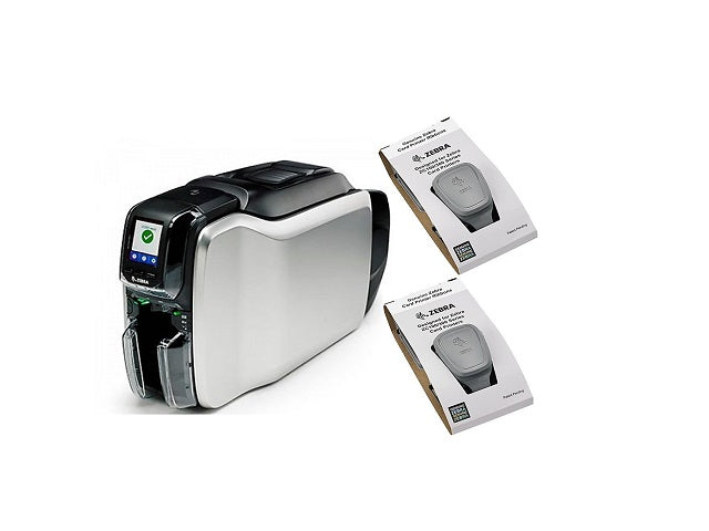 Zebra Zebra Impresora de Credenciales ZC300 Dual Sided US Cord USB & Ethernet KIT que Incluye Windows Driver CardStudio 2.0 (Standard) SW de diseño 200 PVC tarjetas YMCKOK ribbon ( para 200 imágene ZC32-000CQ00LA00