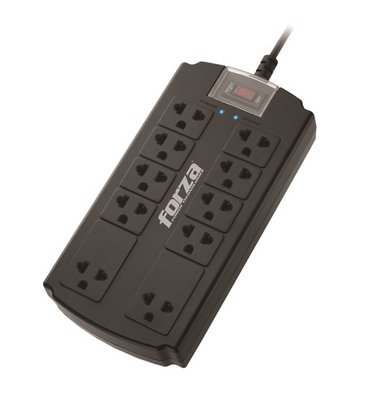 Forza Forza Power Technologies - Surge suppressor - AC 110/220 V - 10 Tomas de Corriente - Material retardador de llama - Interruptor automático de sobrecarga FSP-10UN