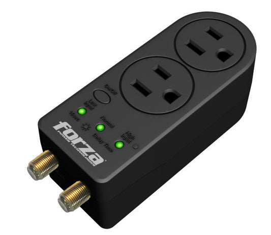 Forza Forza Power Technologies - Automatic voltage regulator - Forza Voltage Protector FVP-0200C Coaxial 2 Out 110V US Plug FVP-0200C