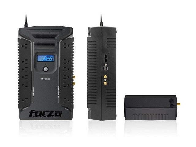 Forza Forza - UPS - Línea interactiva - 450 vatios - 750 VA - AC 110/120 V - 12 NEMA 2 USB HT-750LCD