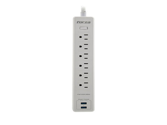 Forza Forza - Surge protector - AC 110/220 V - 5 Tomas de Corriente - UNV NEMA 2USB 5ft WH FSP-512USBW