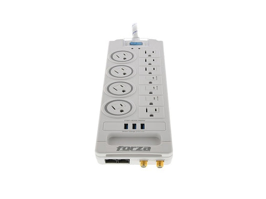 Forza Forza - Surge protector - AC 110/220 V - 11 Tomas de Corriente - NEMA 3USB 5ft WH FSP-1011USBW
