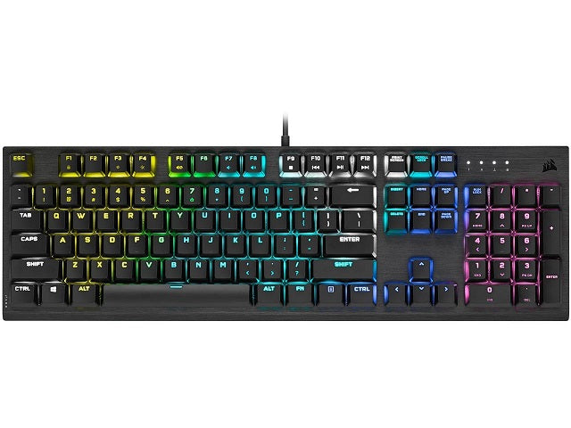 Corsair Memory Corsair Memory - Keyboard - Wired - English - USB - Ergonomic Design - All black - Low Profile CH-910D018-SP