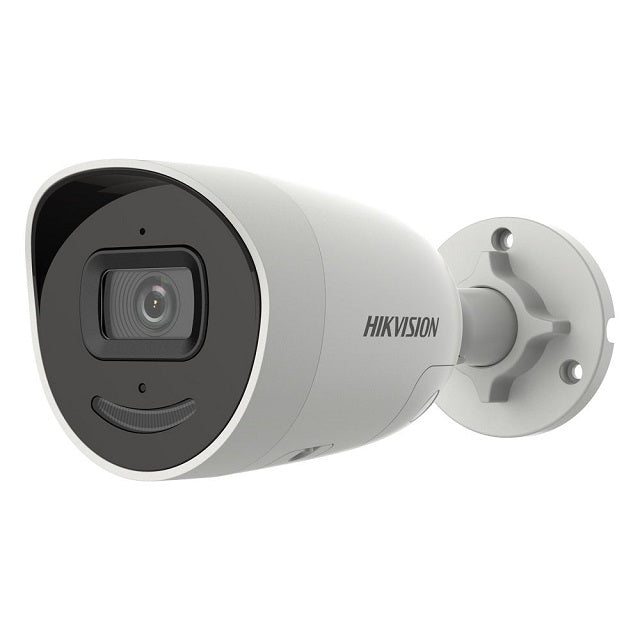 Hikvision Hikvision 4MP Cámara de red mini bala fija AcuSense con luz estroboscópica y alarma audible - Audio bidireccional - 4 MP - Exterior - H.265+ - Focal fijo de 2.8 mm - 2688 × 1520 - WDR de 120 dB - IP67 DS-2CD2046G2-IU/SL