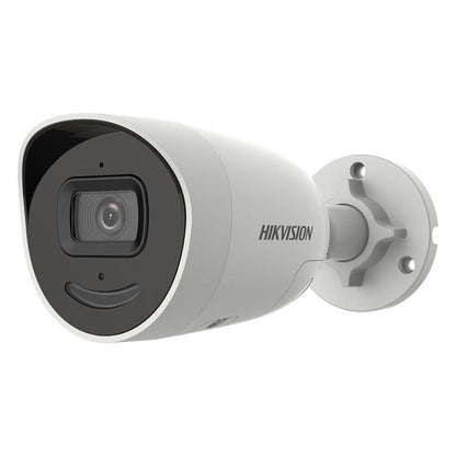 Hikvision Hikvision 4MP Cámara de red mini bala fija AcuSense con luz estroboscópica y alarma audible - Audio bidireccional - 4 MP - Exterior - H.265+ - Focal fijo de 2.8 mm - 2688 × 1520 - WDR de 120 dB - IP67 DS-2CD2046G2-IU/SL