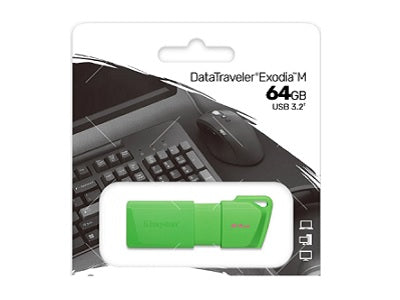 Kingston Kingston - USB flash drive - 64 GB - USB 3.2 Gen 1 - NEON Green - 64 GB KC-U2L64-7LG