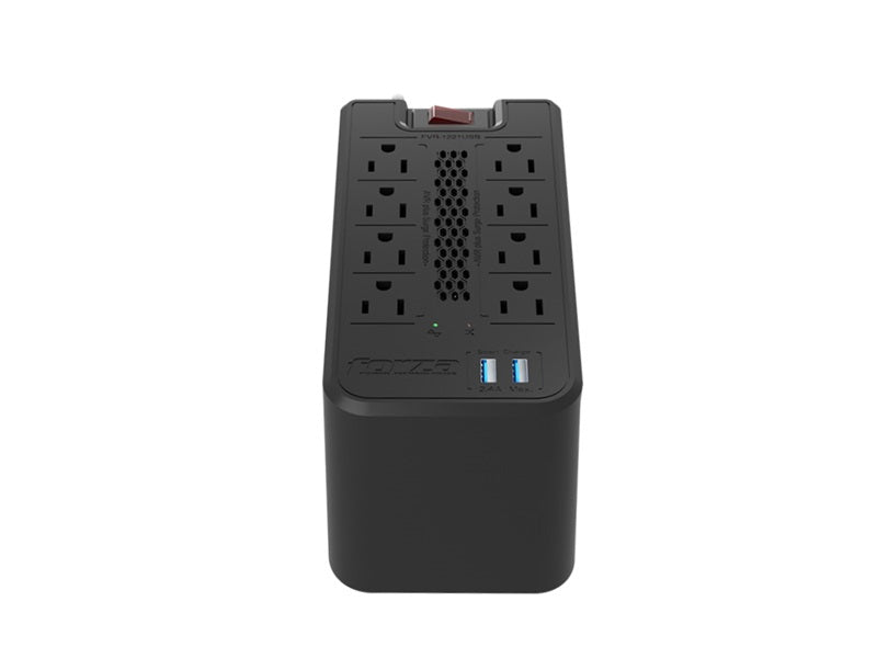 Forza Forza - Automatic voltage regulator - AC 110 V - 8 Tomas de Corriente - 1200 VA - 600W NEMA 5-15 2-USB FVR-1221USB