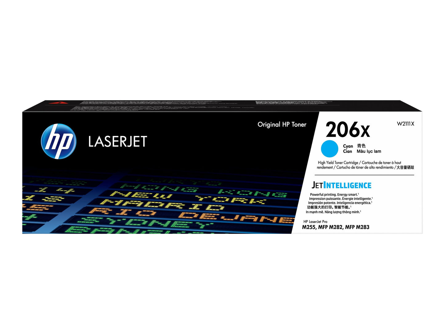 HP HP 206X - Alto rendimiento - cián - original - LaserJet - cartucho de tóner (W2111X) - para Color LaserJet Pro M255, M283, MFP M282, MFP M283 W2111X