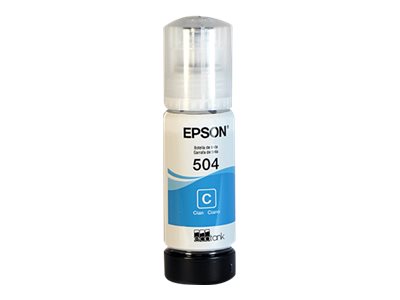 Epson Epson 504 - 70 ml - cián - original - recarga de tinta - para EcoTank L4150, L4260, L6161, L6171, L6191, L6270 T504220-AL