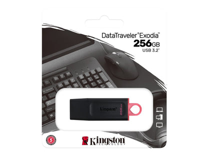 Kingston Kingston DataTraveler Exodia - Unidad flash USB - 256 GB - USB 3.2 Gen 1 - negro/rosa DTX/256GB