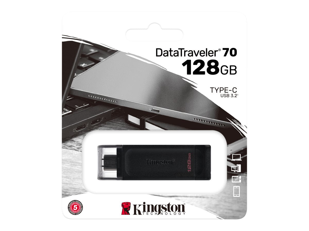 Kingston Kingston DataTraveler 70 - Unidad flash USB - 128 GB - USB-C 3.2 Gen 1 DT70/128GB