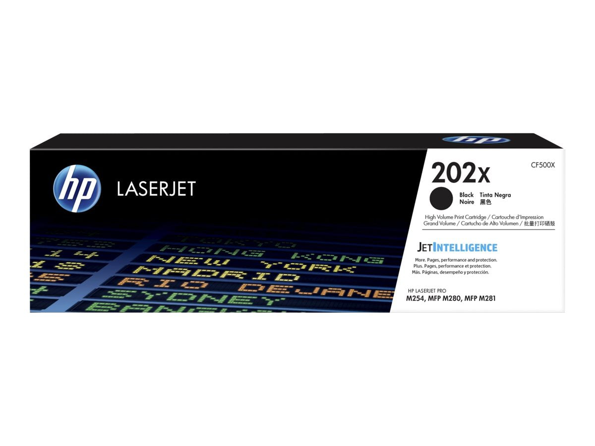 HP HP 202X - Alto rendimiento - negro - original - LaserJet - cartucho de tóner (CF500X) - para Color LaserJet Pro M254dw, M254nw, MFP M280nw, MFP M281cdw, MFP M281fdn, MFP M281fdw CF500X