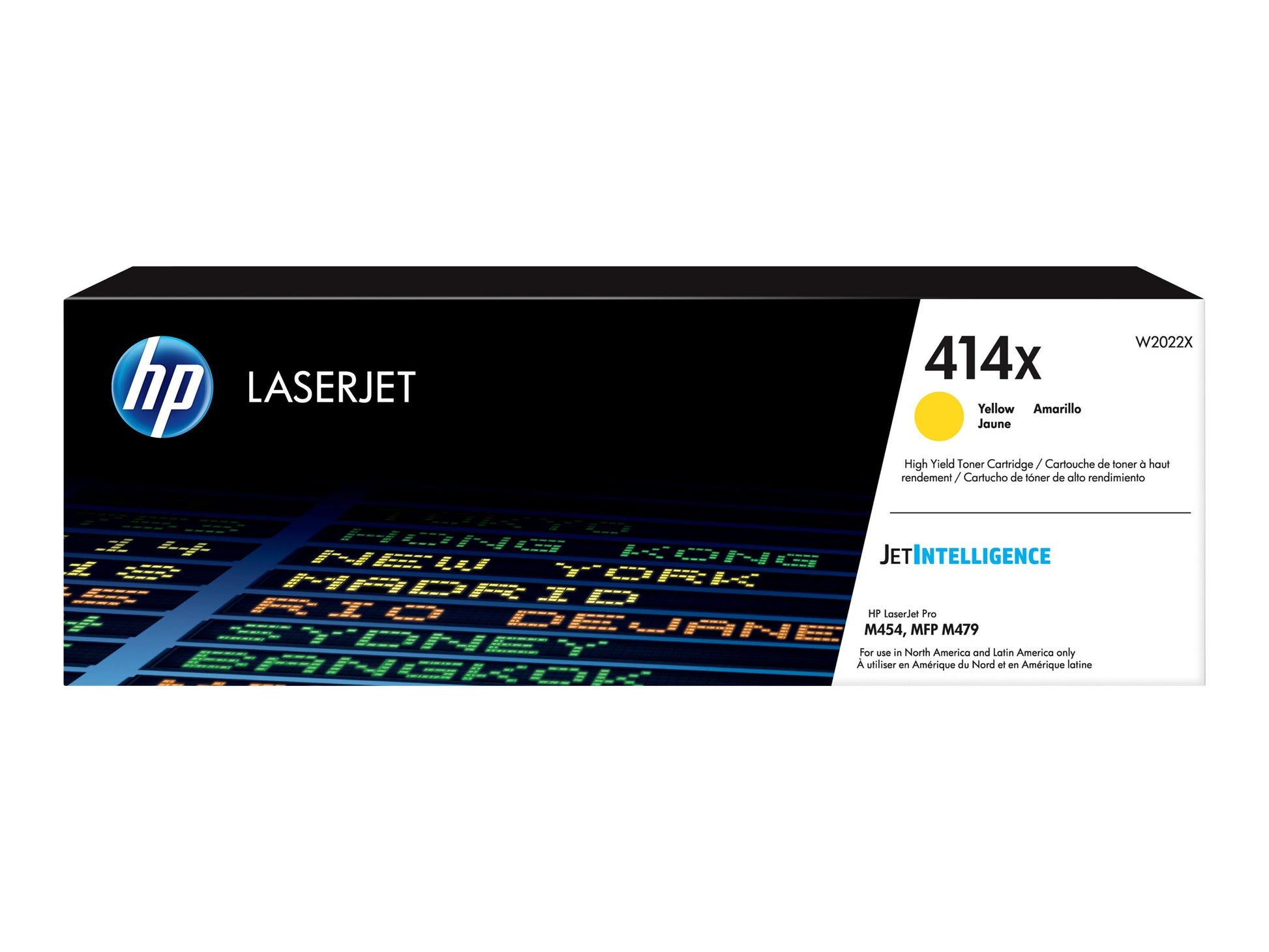 HP HP 414X - Alto rendimiento - amarillo - original - LaserJet - cartucho de tóner (W2022X) - para Color LaserJet Enterprise M455, MFP M480; Color LaserJet Pro M454, M479, MFP M479 W2022X