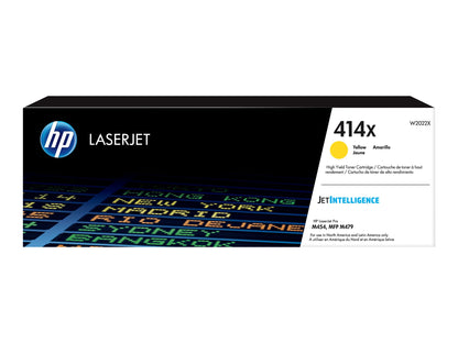 HP HP 414X - Alto rendimiento - amarillo - original - LaserJet - cartucho de tóner (W2022X) - para Color LaserJet Enterprise M455, MFP M480; Color LaserJet Pro M454, M479, MFP M479 W2022X