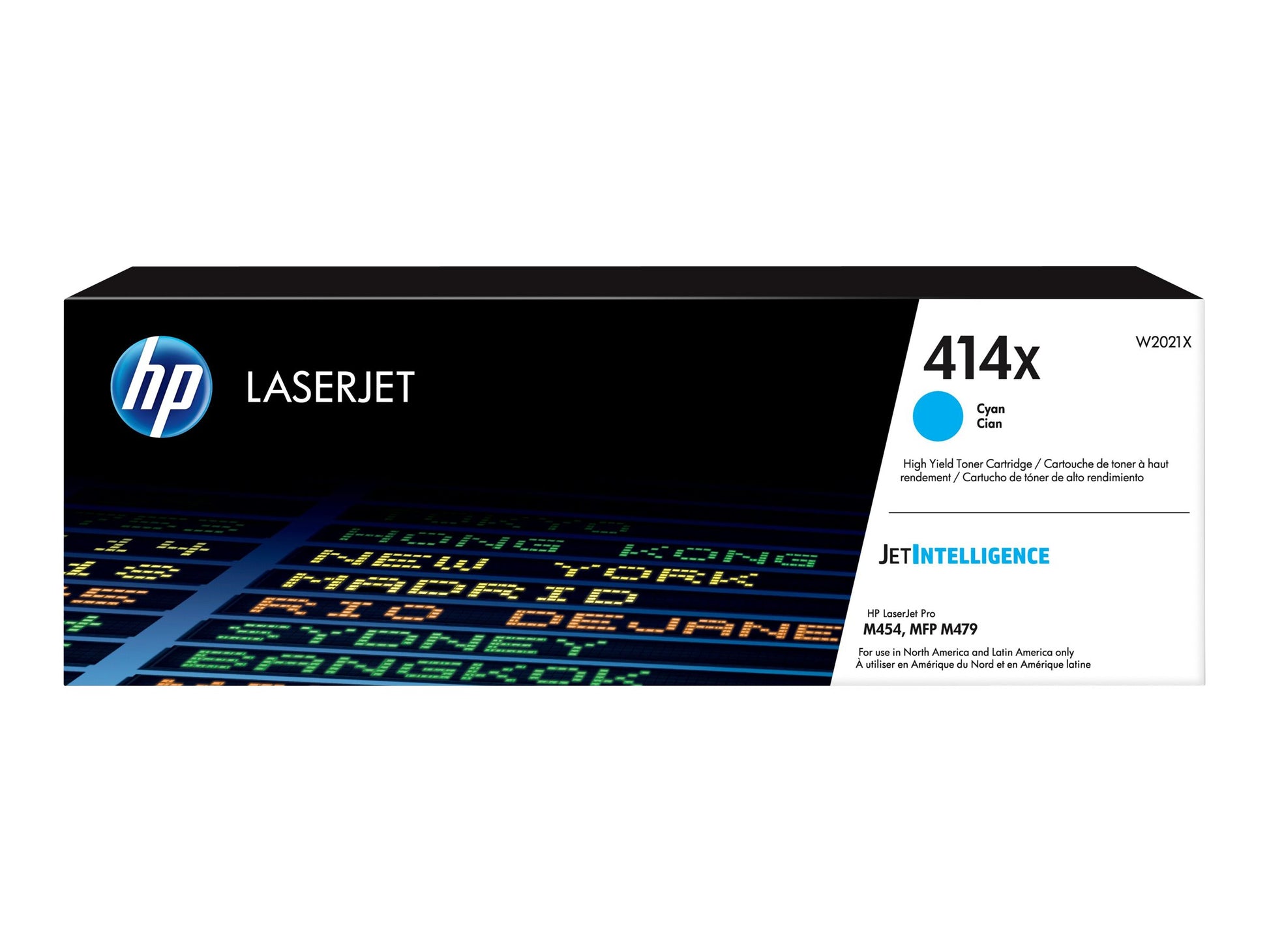 HP HP 414X - Alto rendimiento - cián - original - LaserJet - cartucho de tóner (W2021X) - para Color LaserJet Enterprise M455, MFP M480; Color LaserJet Pro M454, M479, MFP M479 W2021X