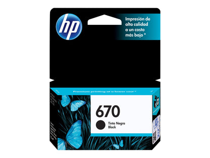 HP HP 670 - 14 ml - negro - original - Ink Advantage - cartucho de tinta - para Deskjet Ink Advantage 3525, Ink Advantage 46XX, Ink Advantage 5525, Ink Advantage 6525 CZ113AL