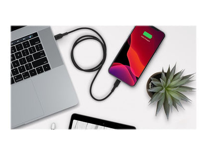 Belkin Belkin BoostCharge - Cable Lightning - 24 pin USB-C macho a Lightning macho - 1 m - negro - suministro de potencia USB (18W) CAA003bt1MBK
