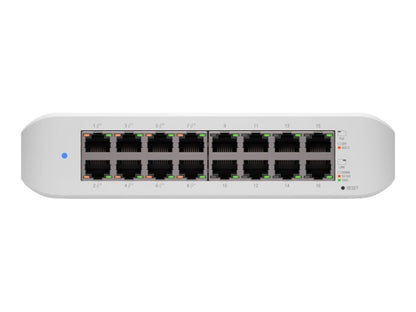 Ubiquiti Ubiquiti UniFi Switch Lite USW-Lite-16-POE - Conmutador - Gestionado - 16 x 10/100/1000 (8 PoE+) - sobremesa, montaje en pared - PoE+ (45 W) USW-Lite-16-POE