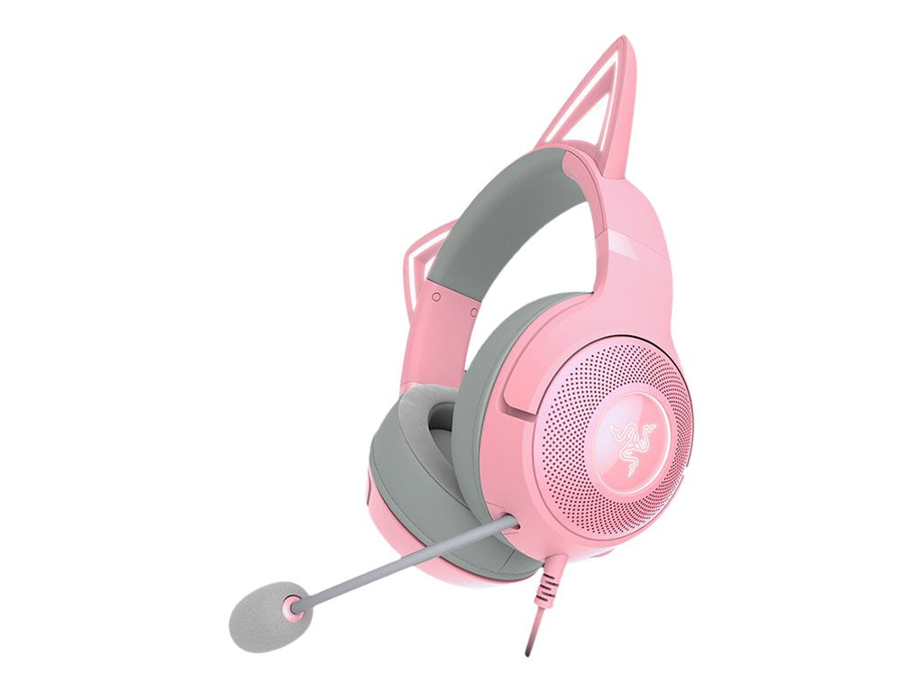Razer Razer Kraken Kitty V2 - Auricular - tamaño completo - cableado - USB - aislamiento de ruido - cuarzo RZ04-04730200-R3U1