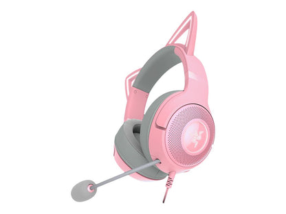 Razer Razer Kraken Kitty V2 - Auricular - tamaño completo - cableado - USB - aislamiento de ruido - cuarzo RZ04-04730200-R3U1