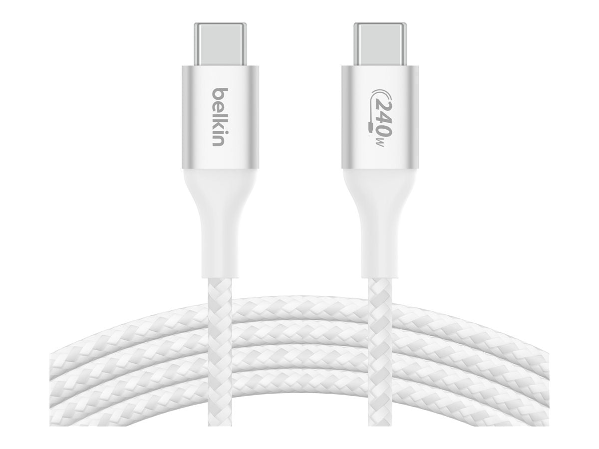 Belkin Belkin BoostCharge - Cable USB - 24 pin USB-C (M) a 24 pin USB-C (M) - USB 2.0 - 2 m - compatible con hasta 240 W de potencia - blanco CAB015bt2MWH