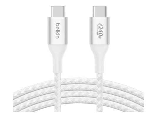 Belkin Belkin BoostCharge - Cable USB - 24 pin USB-C (M) a 24 pin USB-C (M) - USB 2.0 - 2 m - compatible con hasta 240 W de potencia - blanco CAB015bt2MWH