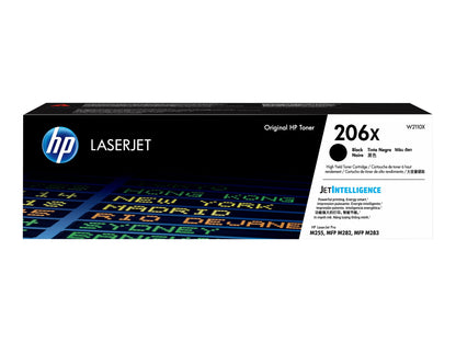 HP HP 206X - Alto rendimiento - negro - original - LaserJet - cartucho de tóner (W2110X) - para Color LaserJet Pro M255, M283, MFP M282, MFP M283 W2110X