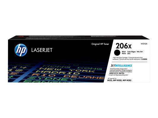 HP HP 206X - Alto rendimiento - negro - original - LaserJet - cartucho de tóner (W2110X) - para Color LaserJet Pro M255, M283, MFP M282, MFP M283 W2110X
