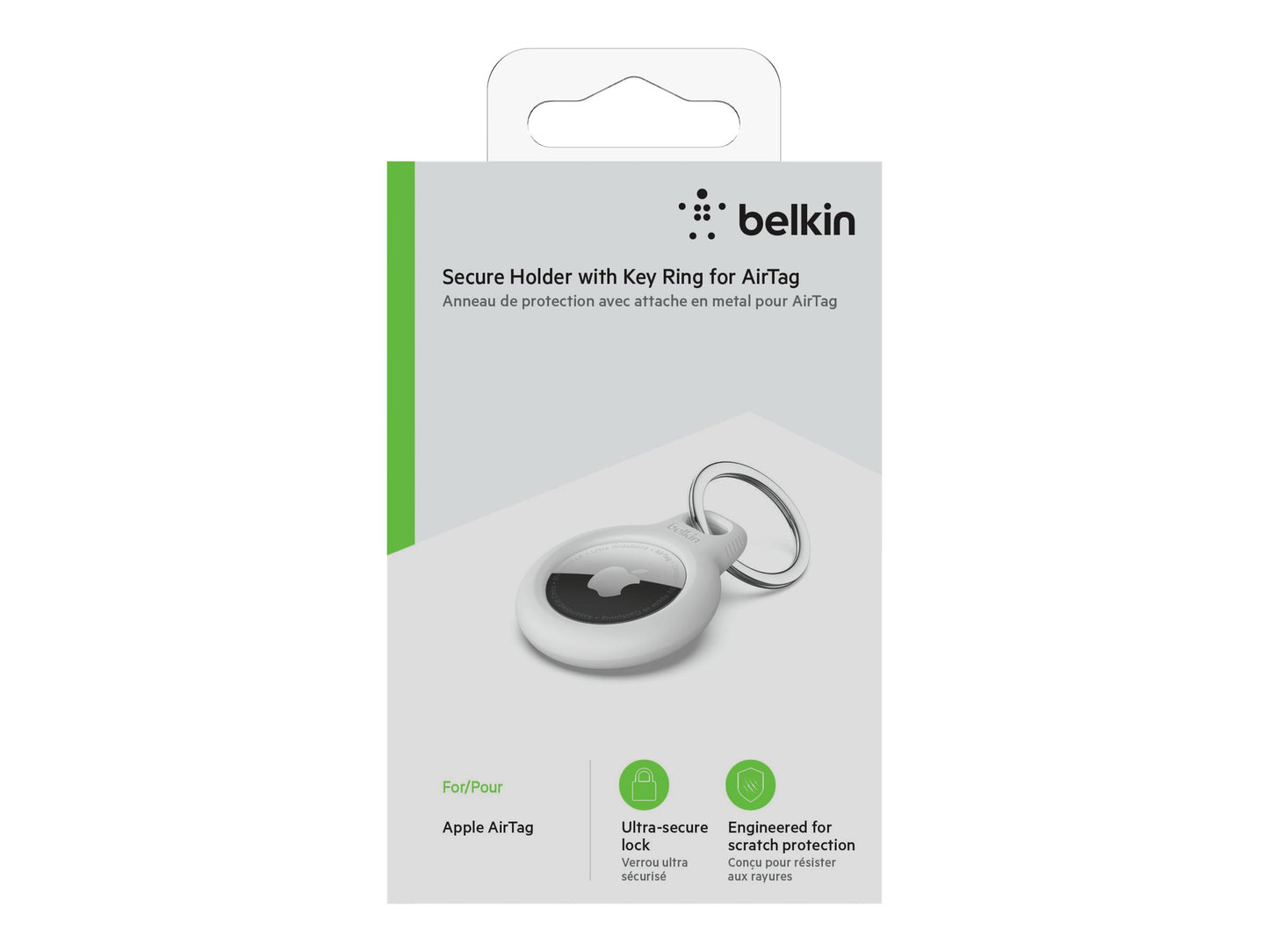 Belkin Belkin - Soporte de seguridad para etiqueta Bluetooth antiperdida - blanco - para Apple AirTag F8W973btWHT