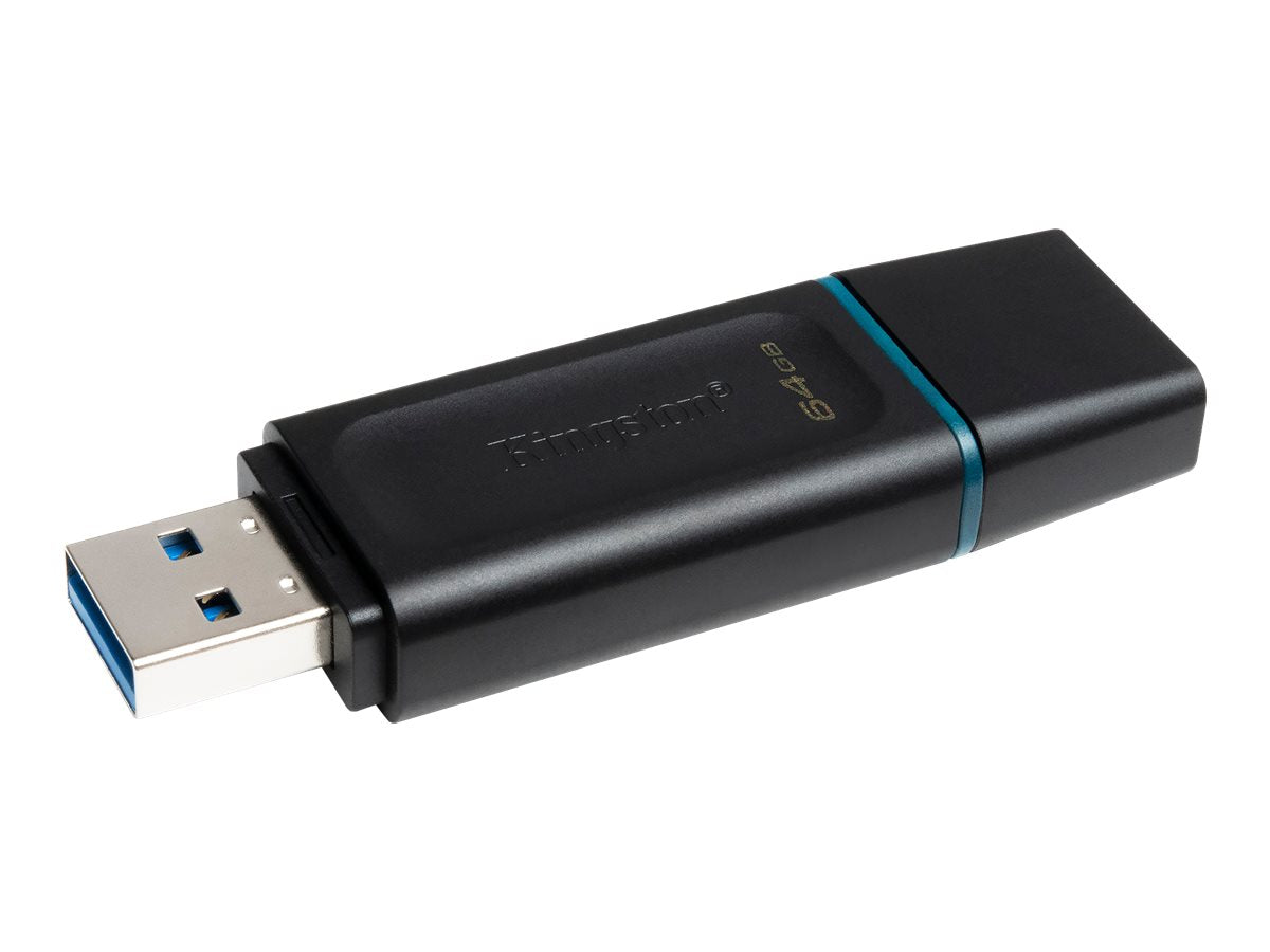 Kingston Kingston DataTraveler Exodia - Unidad flash USB - 64 GB - USB 3.2 Gen 1 - negro con turquesa DTX/64GB