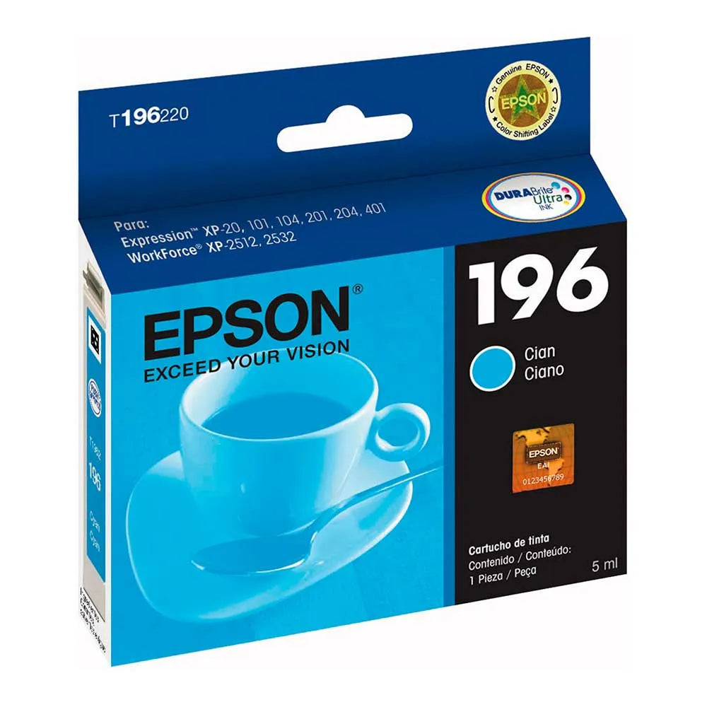 Cartucho de Tinta Epson 196 - Cian