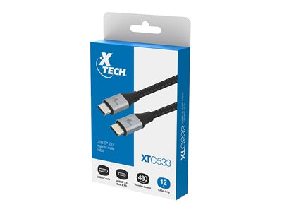 Xtech USB cable USB Type C 3.66 m